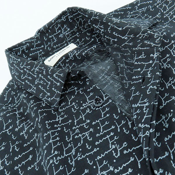 実際に弊社で買取させて頂いた【JPタグ】SAINT LAURENT/サンローラン JE T'AIME 総柄プリント ウールシャツ 481867 Y332R Size：39の画像 2枚目