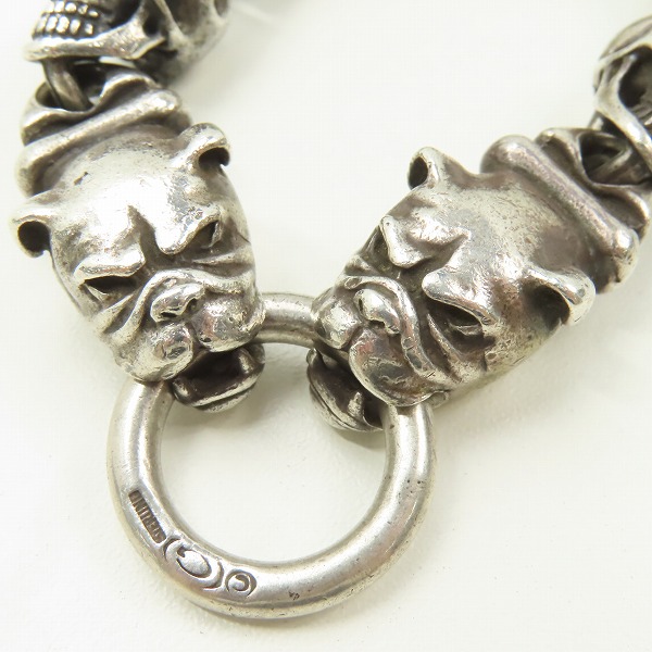 実際に弊社で買取させて頂いたGabor/ガボール 2ブルドッグスヘッズｗ/4スカル ブレスレットの画像 4枚目