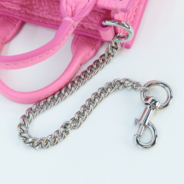 実際に弊社で買取させて頂いたMarc Jacobs/マークジェイコブス The Tote Bag マイクロトートバッグ ピンクの画像 6枚目