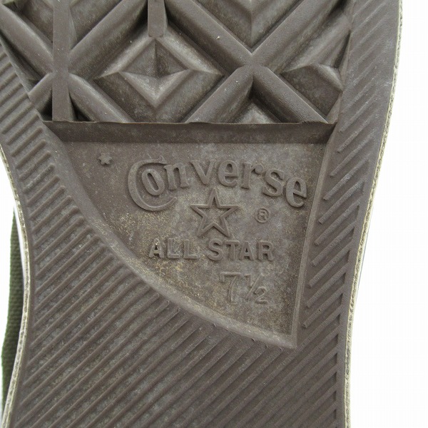 実際に弊社で買取させて頂いたCONVERSE/コンバース 日本製 ALL STAR/オールスター ハイカットスニーカー カーキ/7.5の画像 5枚目