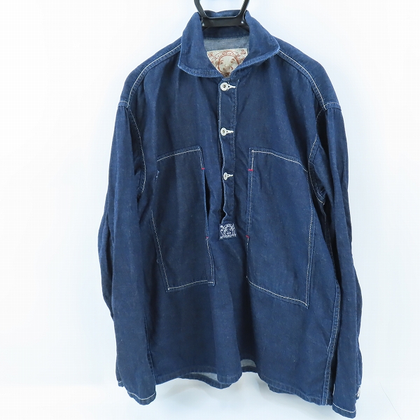 実際に弊社で買取させて頂いたEVISU/エヴィス Lot.1966 デニム プルオーバー ジャケット シャツ /44