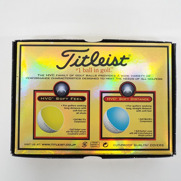 実際に弊社で買取させて頂いた【未使用】Titleist/タイトリスト HVC SOFT FEEL ゴルフボール ホワイト 1ダースの画像 4枚目