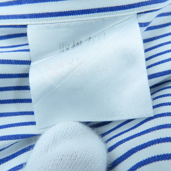 実際に弊社で買取させて頂いたBrioni/ブリオーニ コットン ブルーストライプ 長袖 ボタンシャツ/43の画像 5枚目