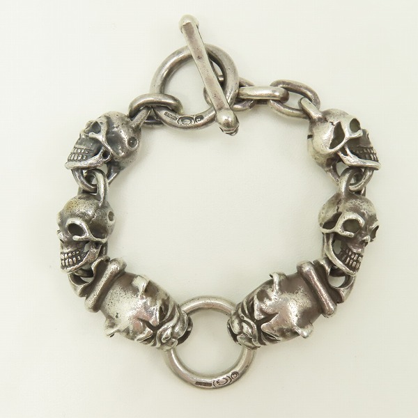 実際に弊社で買取させて頂いたGabor/ガボール 2ブルドッグスヘッズｗ/4スカル ブレスレットの画像 1枚目