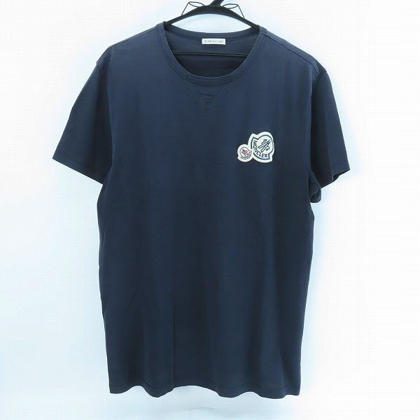実際に弊社で買取させて頂いた【JPタグ】MONCLER /モンクレール 19AW MAGLIA T-SHIRT ロゴワッペン刺繍 クルーネック 半袖Tシャツ E20918032500 8390Y/XL