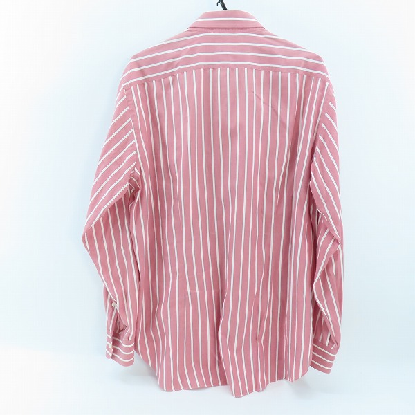 実際に弊社で買取させて頂いたBrioni/ブリオーニ ストライプ コットン 長袖 ボタンシャツ レッド×ホワイト/Ⅴの画像 1枚目
