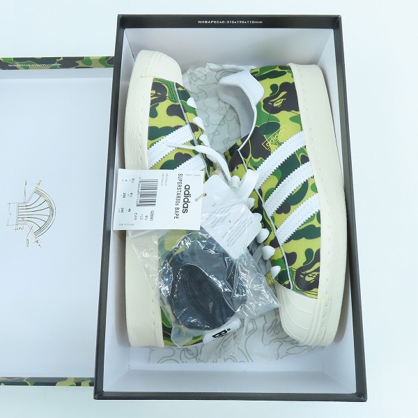 実際に弊社で買取させて頂いた【未使用】 adidas×A BATHING APE/アディダス×アベイシングエイプ SUPER STAR 80s "Green Camo" GZ8981/25の画像 6枚目