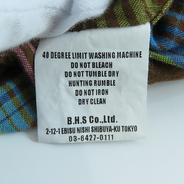 実際に弊社で買取させて頂いたRATS/ラッツ チェック柄 長袖 シャツ 22'RS-0805/XLの画像 5枚目