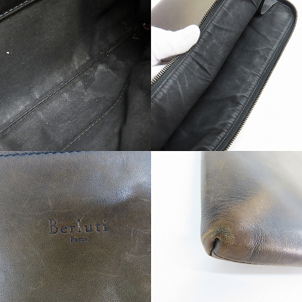 実際に弊社で買取させて頂いたBERLUTI/ベルルッティ カリグラフィ レザー クラッチバッグ/セカンドバッグの画像 5枚目