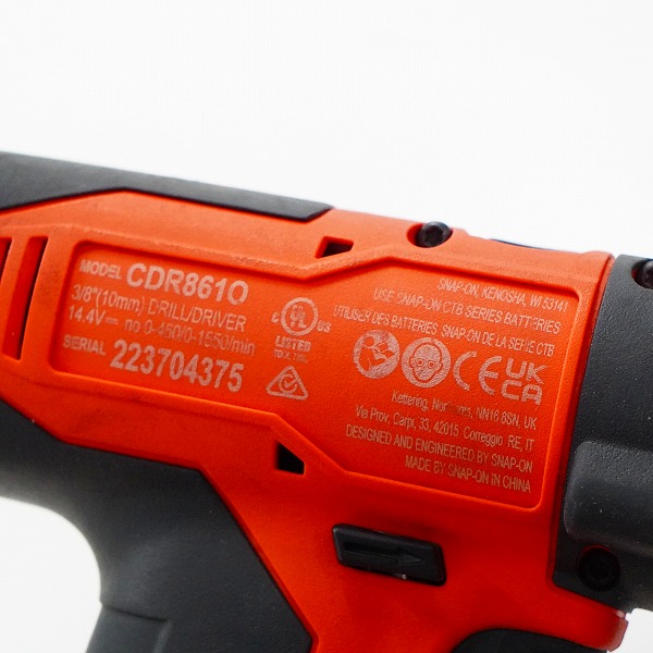 実際に弊社で買取させて頂いたSnap-on/スナップオン CDR861O 14.4V 3/8 コードレス 電動ドリル 動作確認済みの画像 3枚目