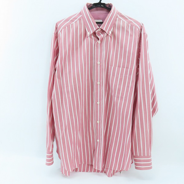 実際に弊社で買取させて頂いたBrioni/ブリオーニ ストライプ コットン 長袖 ボタンシャツ レッド×ホワイト/Ⅴ