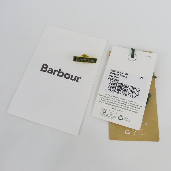 実際に弊社で買取させて頂いたBarbour × BEAMS F/バブアー × ビームス 別注 45周年 BEAUFORT T/ビューフォート オイルド ジャケット ライナー付き/36の画像 9枚目