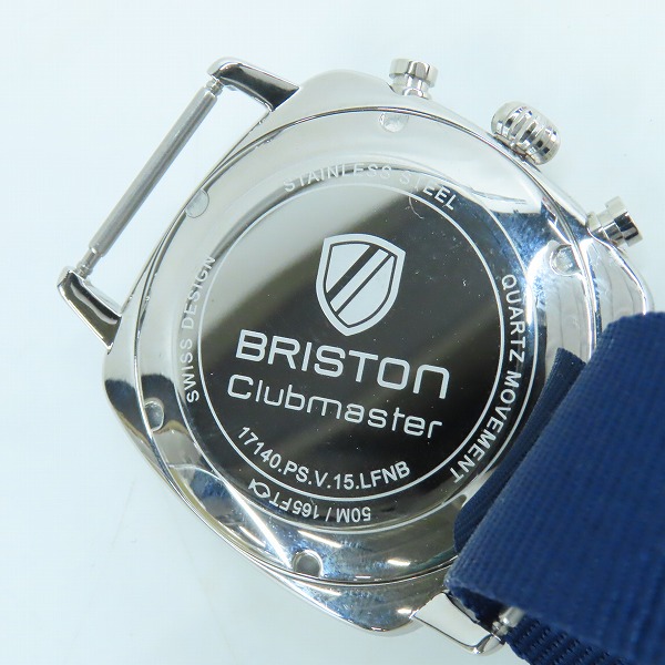 実際に弊社で買取させて頂いたBRISTON/ブリストン Clubmaster Vintage/クラブマスターヴィンテージ ブルー クオーツ 17140.PS.V.15.LFNB【動作未確認】の画像 3枚目