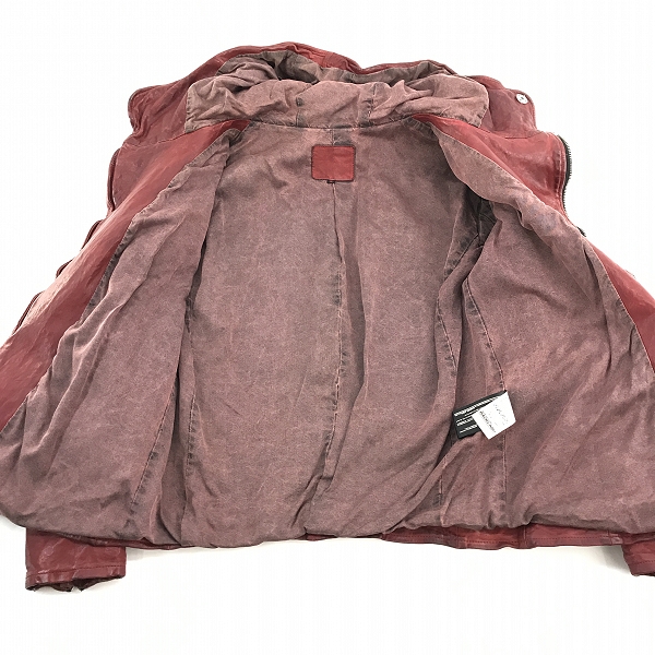 実際に弊社で買取させて頂いたBACKLASH/バックラッシュ ジャパンホース製品染めフードパーカー レッド 1367-05/M(2)の画像 4枚目