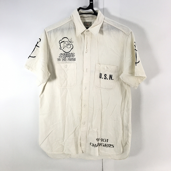 実際に弊社で買取させて頂いたBUZZ RICKSON'S×POPEYE/バズリクソンズ×ポパイ U.S.N. 半袖 シャツ/15-15 1/2