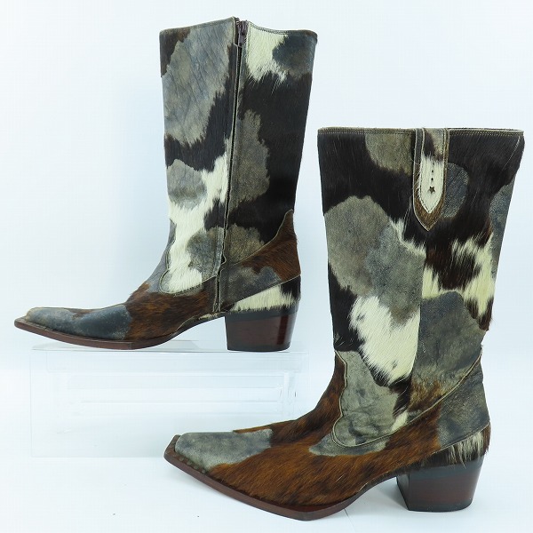 実際に弊社で買取させて頂いたHIROMU TAKAHARA/ヒロムタカハラ ハラコ ウエスタンブーツ/43の画像 3枚目