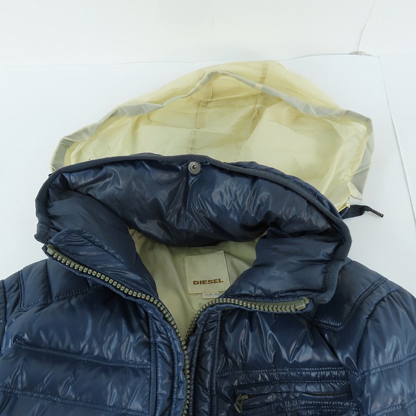 実際に弊社で買取させて頂いた【JPタグ】DIESEL/ディーゼル 袖リブ フード付き ダウンジャケット/Mの画像 2枚目