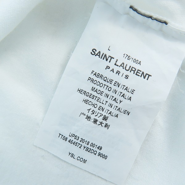 実際に弊社で買取させて頂いた【JPタグ】Saint laurent paris/サンローランパリ ミニロゴ 半袖 Tシャツ/カットソー ホワイト/白 464572 YB2DQ/Lの画像 4枚目