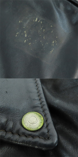 実際に弊社で買取させて頂いた【難有】PERFECTO by Schott/パーフェクト バイ ショット ワンスター ダブルライダースジャケット ブラック 38の画像 9枚目