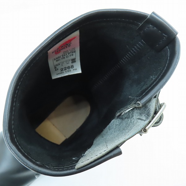 実際に弊社で買取させて頂いたRED WING/レッドウィング 11" ENGINEER/11インチ レザーエンジニアブーツ 2268/9Dの画像 4枚目