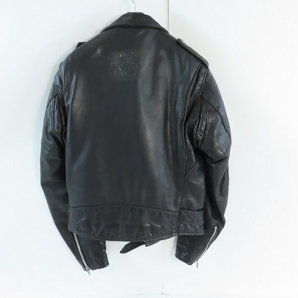 実際に弊社で買取させて頂いた【難有】PERFECTO by Schott/パーフェクト バイ ショット ワンスター ダブルライダースジャケット ブラック 38の画像 1枚目