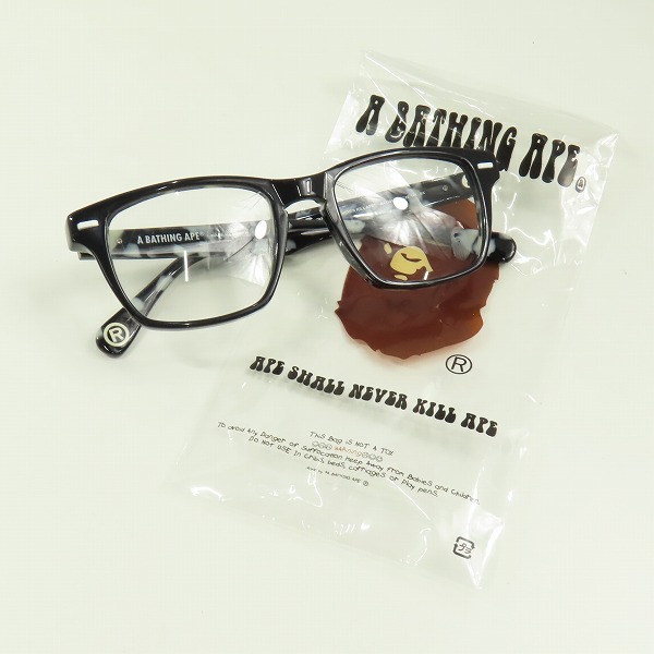 実際に弊社で買取させて頂いたA BATHING APE/アベイシングエイプ メガネフレーム/アイウェア BA13014の画像 9枚目