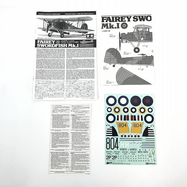 実際に弊社で買取させて頂いた【未組立】TAMIYA/タミヤ 1/48 フェアリー ソードフィッシュMk.Ⅰ プラモデルの画像 1枚目