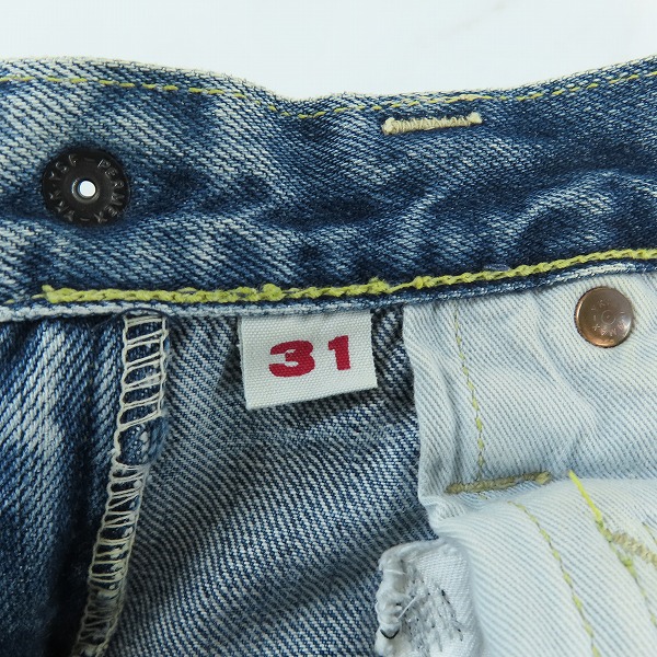 実際に弊社で買取させて頂いたBLUE BLUE/ブルーブルー ダメージ/リペア加工 ジップフライ デニムパンツ/31の画像 3枚目