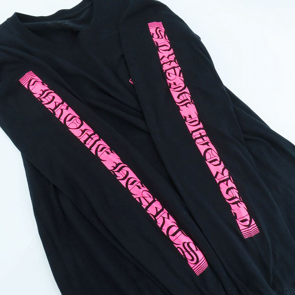 実際に弊社で買取させて頂いた【JPタグ】CHROME HEARTS NEON PINK STRIPE LOGO L/S T-SHIRT ロングＴシャツ 2212-304-0244/Lの画像 5枚目