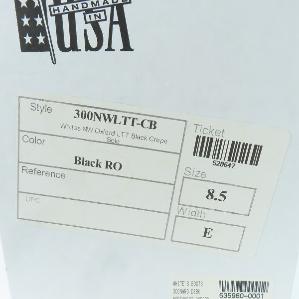 実際に弊社で買取させて頂いたWHITE'S BOOTS/ホワイツブーツ BOOTS NORTH WEST OXFORD/オックスフォード シューズ/ 300NWLTT-CB/8.5Eの画像 9枚目