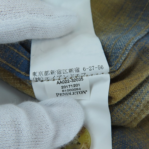 実際に弊社で買取させて頂いたPENDLETON/ペンドルトン ウール THE ORIGINAL BOARD SHIRT オリジナルボードシャツ AA022-32035/Sの画像 4枚目