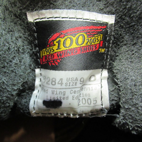 実際に弊社で買取させて頂いたRED WING/レッドウィング 100周年記念モデル レースアップブーツ 8284/9Dの画像 5枚目