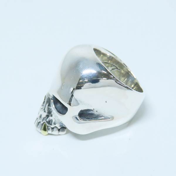 実際に弊社で買取させて頂いたCRAZY PIG/クレイジーピッグ LARGE EVIL SKULL/ラージ エビルスカル リングｗ/K18 ファングゴールド/14.5号の画像 2枚目