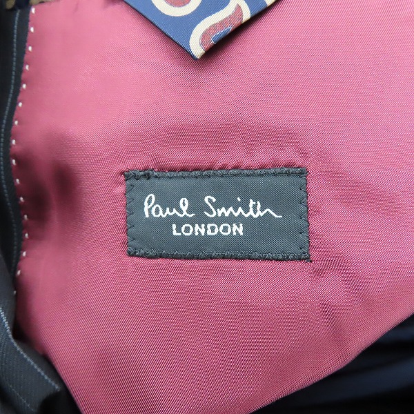 実際に弊社で買取させて頂いたPaul Smith LONDON×Ermenegildo Zegna/ポールスミス×エルメネジルドゼニア 3ピース ストライプ セットアップ スーツ L/XLの画像 2枚目