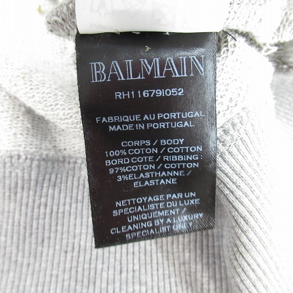実際に弊社で買取させて頂いたBalmain/バルマン Paris Logo Raglan Sweat/クルーネックスウェット RH11679I052/Mの画像 4枚目