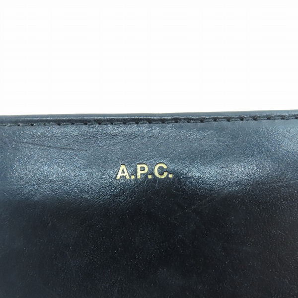 実際に弊社で買取させて頂いたA.P.C./アーペーセー レザー 二つ折り財布 コンパクトウォレットの画像 6枚目