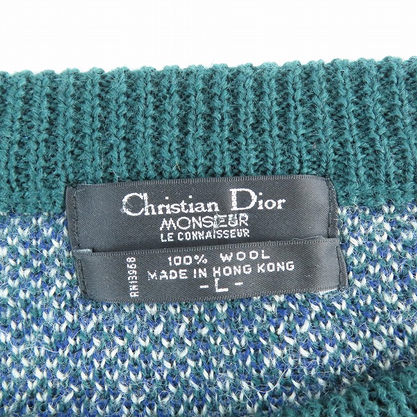実際に弊社で買取させて頂いたChristian Dior monsieur/クリスチャンディオール 総柄ニット Lの画像 2枚目