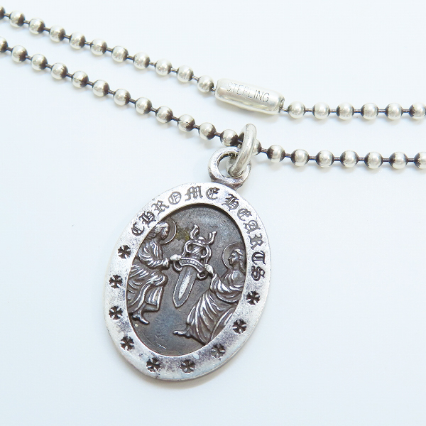 実際に弊社で買取させて頂いたCHROME HEARTS/クロムハーツ Angel Medal Oval/エンジェルメダル オーバル/純正ボールチェーン付き
