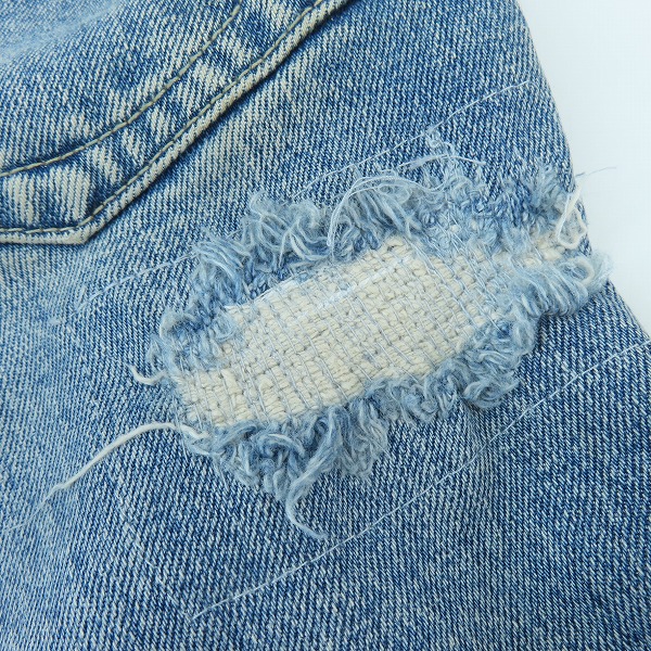 実際に弊社で買取させて頂いたISAMU KATAYAMA BACKLASH/バックラッシュ ストレッチデニム クラッシュストレート 1483-01C Lの画像 7枚目