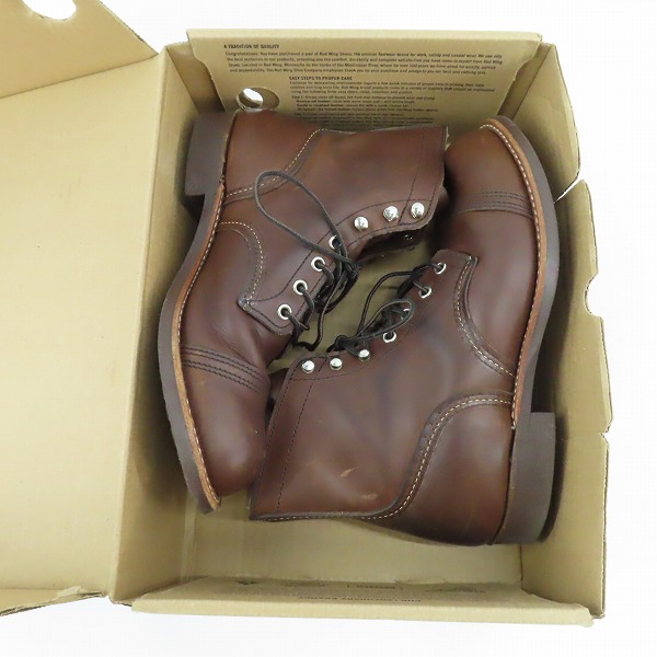実際に弊社で買取させて頂いたRED WING/レッドウィング IRON RANGER/アイアン レンジャー 08111/8.5の画像 7枚目