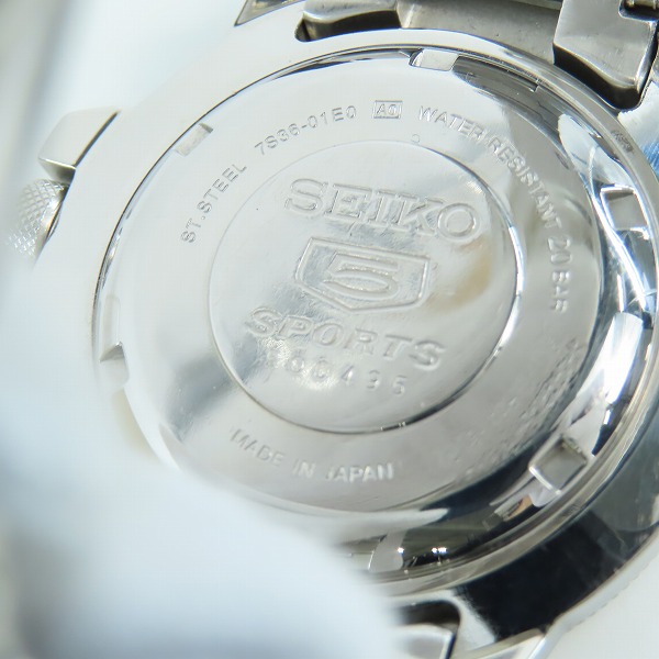 実際に弊社で買取させて頂いたSEIKO/セイコー 5SPORTS/5スポーツ 海外モデル 自動巻き腕時計 7S36-01E0の画像 4枚目