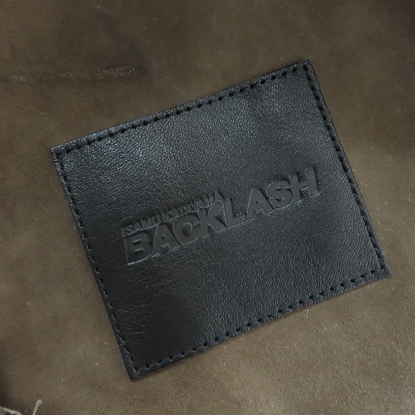 実際に弊社で買取させて頂いたISAMU KATAYAMA BACKLASH/バックラッシュ ラムレザー 切替 フーデッドコート 1471-03/Sの画像 2枚目