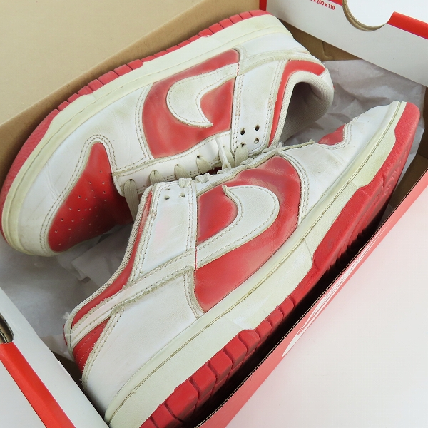実際に弊社で買取させて頂いたNIKE/ナイキ DUNK LOW RETRO CHAMPIONSHIP RED/ダンクロー チャンピオンシップレッド DD1391-600/25.5の画像 7枚目
