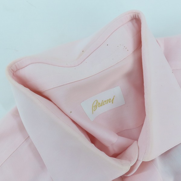 実際に弊社で買取させて頂いたBrioni/ブリオーニ コットン 長袖 ボタンシャツ ピンク/43の画像 7枚目