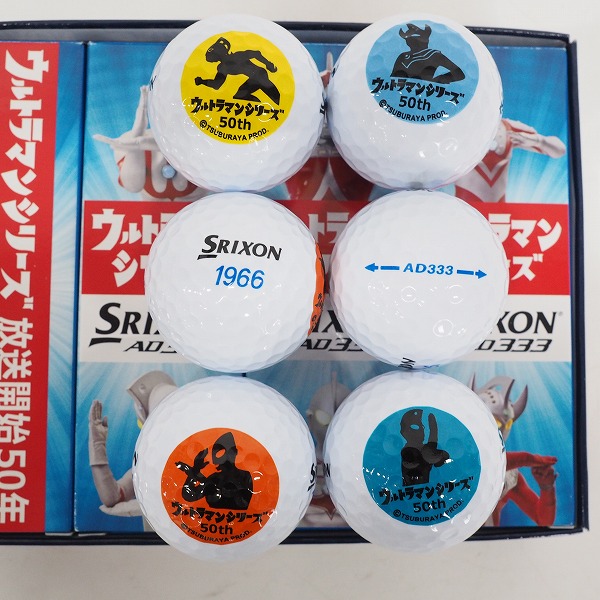 実際に弊社で買取させて頂いた【未使用/オウンネーム】DUNLOP/ダンロップ SRIXON/スリクソン AD333 ゴルフボール ウルトラマン ホワイト 1ダースの画像 1枚目