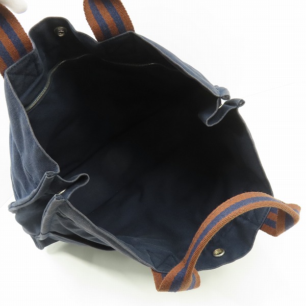 実際に弊社で買取させて頂いたHERMES/エルメス エールライン キャンバス トートバッグ/ハンドバッグ ネイビーの画像 3枚目