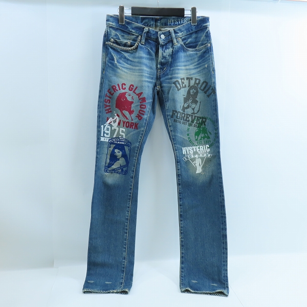 実際に弊社で買取させて頂いたHYSTERIC GLAMOUR/ヒステリックグラマー SP加工 COLLAGE デニムパンツ ペイント加工 0241AP19/W29L32