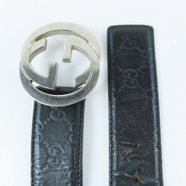 実際に弊社で買取させて頂いたGucci/グッチ レザーベルト ロゴバックル/85・34の画像 1枚目