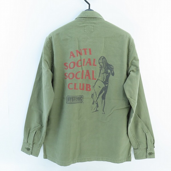 実際に弊社で買取させて頂いた【未使用】ANTI SOCIAL SOCIAL CLUB×HYSTERIC GLAMOUR 20SS ミリタリー シャツ 02201AH14/Sの画像 1枚目