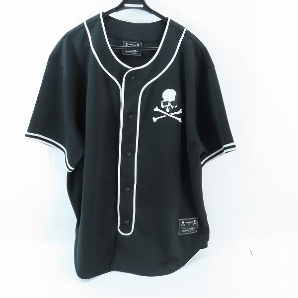 実際に弊社で買取させて頂いたMASTERMIND WORLD×Mitchell & Ness/マスターマインド 背面スカル ベースボールシャツ BTFTMM20094-MNN/2XL